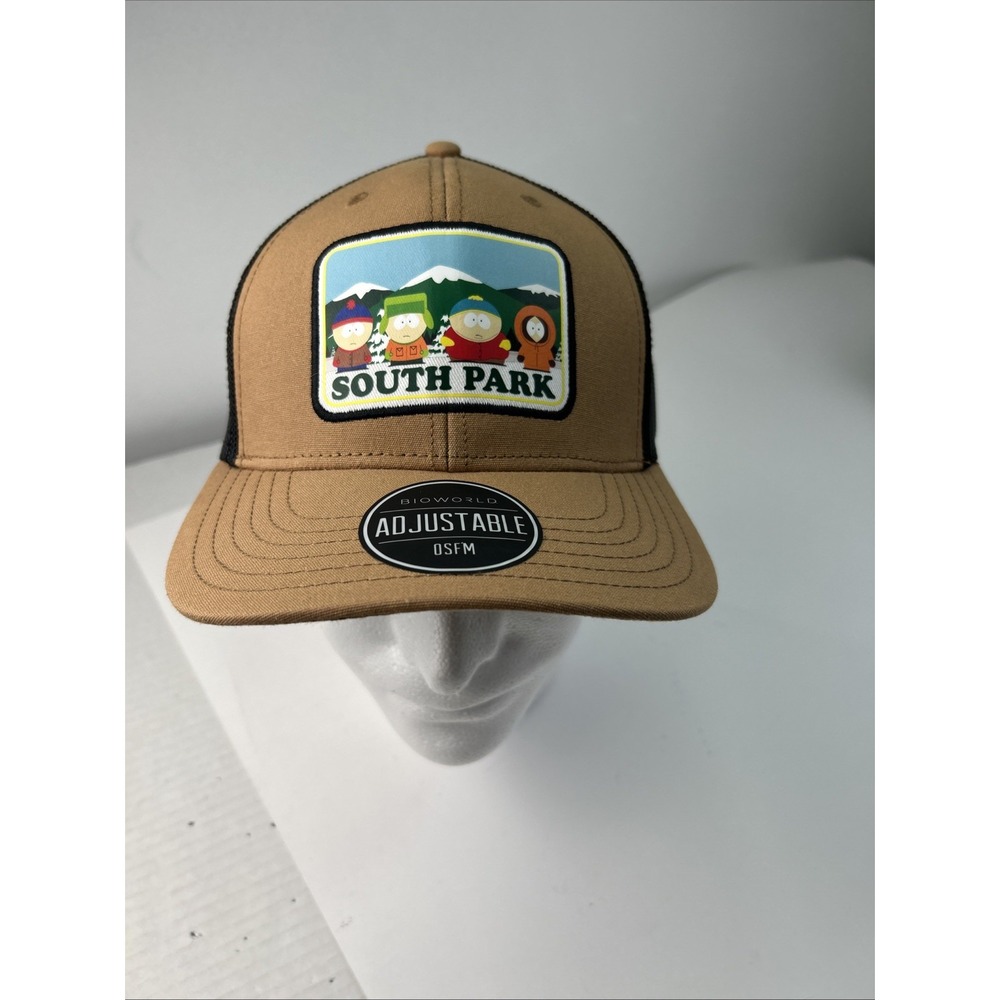 NEW! South Park Snapback Hat Cap Tan/Black Adjustable Mesh-Back Adult Licensed